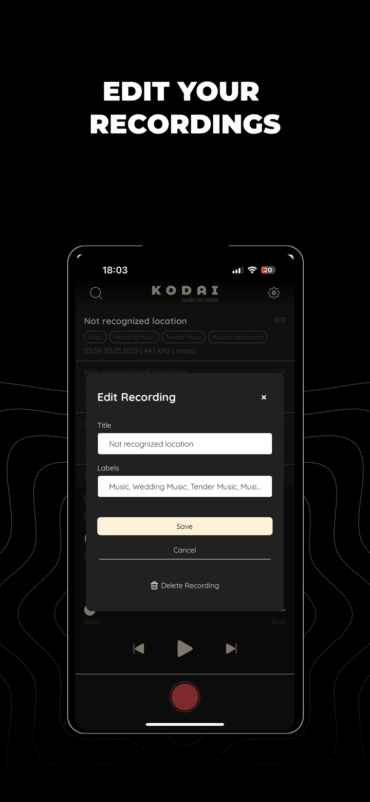 KODAI - Audio to midi screenshot 6