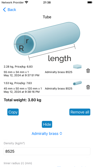 Multi-Metal Weight Estimator