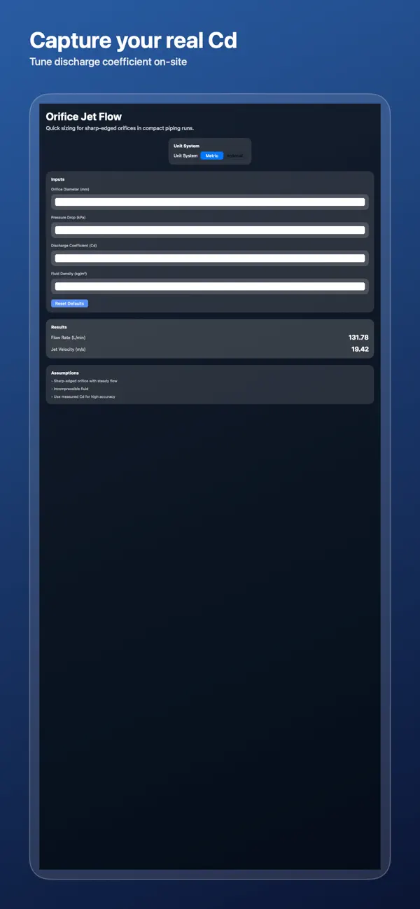 Screenshot #2 pour Orifice Jet Flow