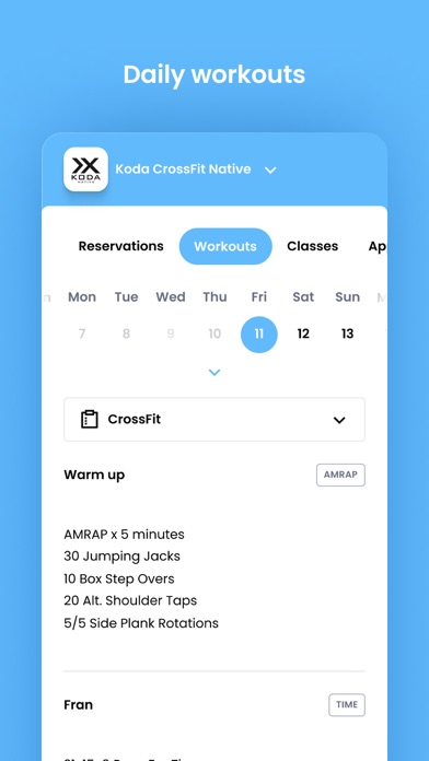 Koda CrossFit Native Screenshot