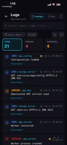 LogDT • Log Monitoring screenshot 2