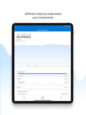 Heartland Bank WM ClientPortal iPad screenshot