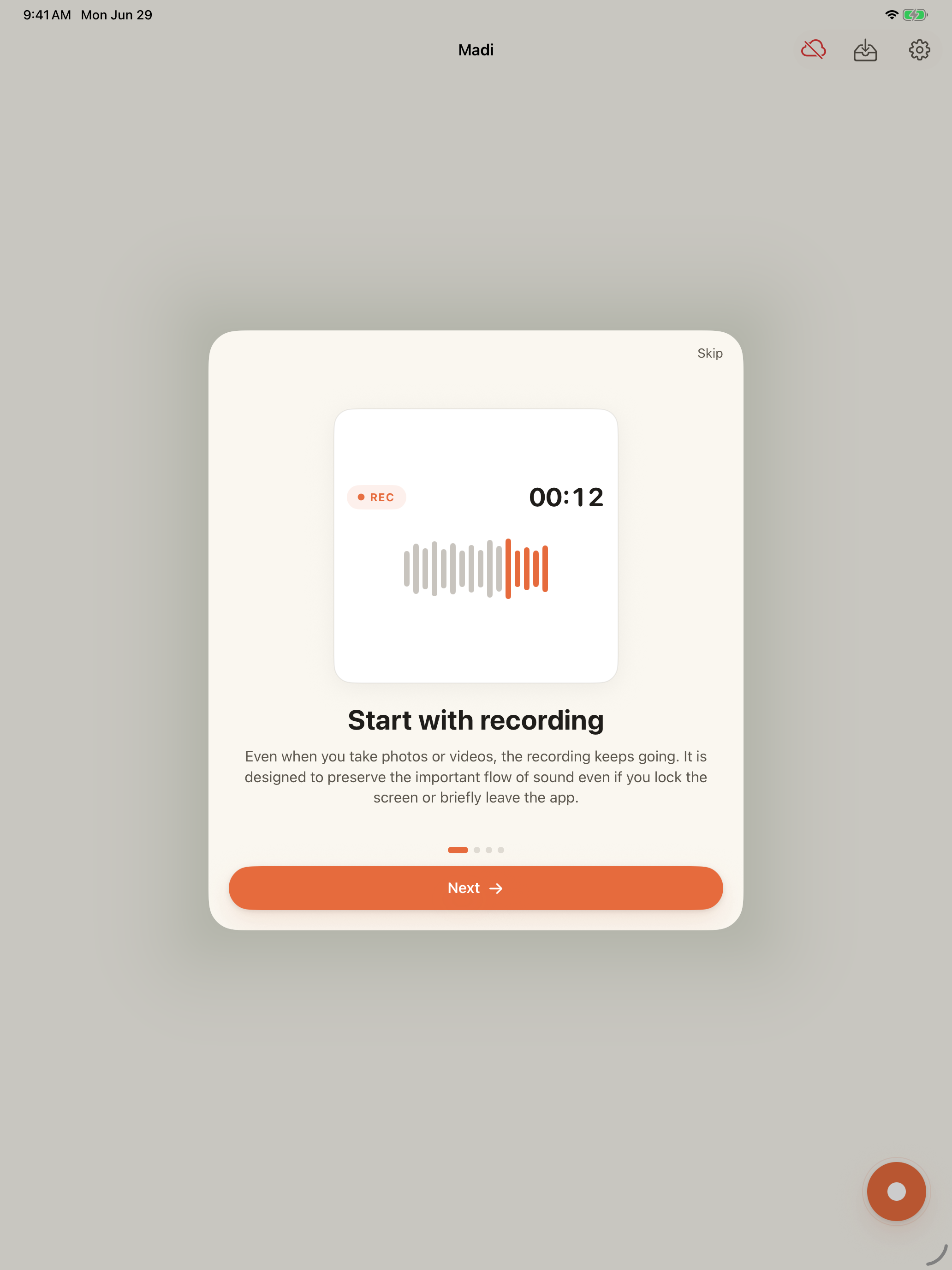 Madi: Voice memo with snaps screenshot 13