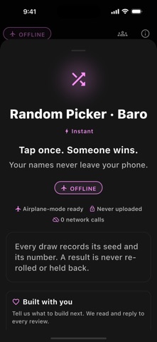 Random Picker · Baro Screenshot 5 of 6