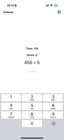 Zetamac Arithmetic Practice screenshot