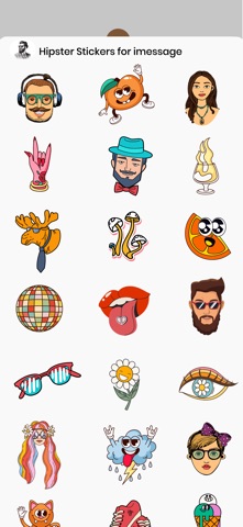 Hipster Stickers for iMessage app screenshot 2