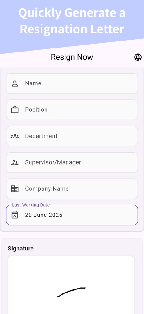 resignation letter -resign now - Utilities App | MWM