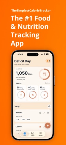The Simplest Calorie Tracker iPhone screenshot