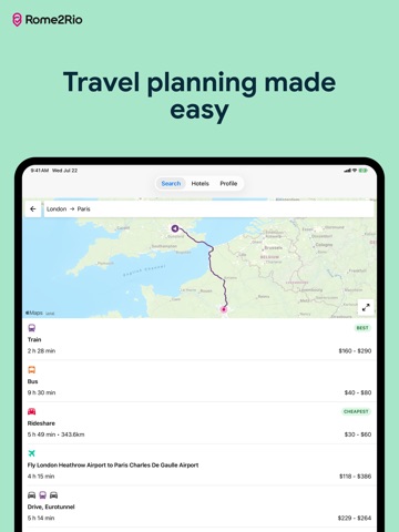 Rome2Rio: Travel Route Planner iPad screenshot