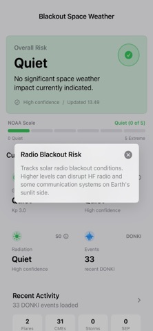 Blackout Space Weather iPhone screenshot
