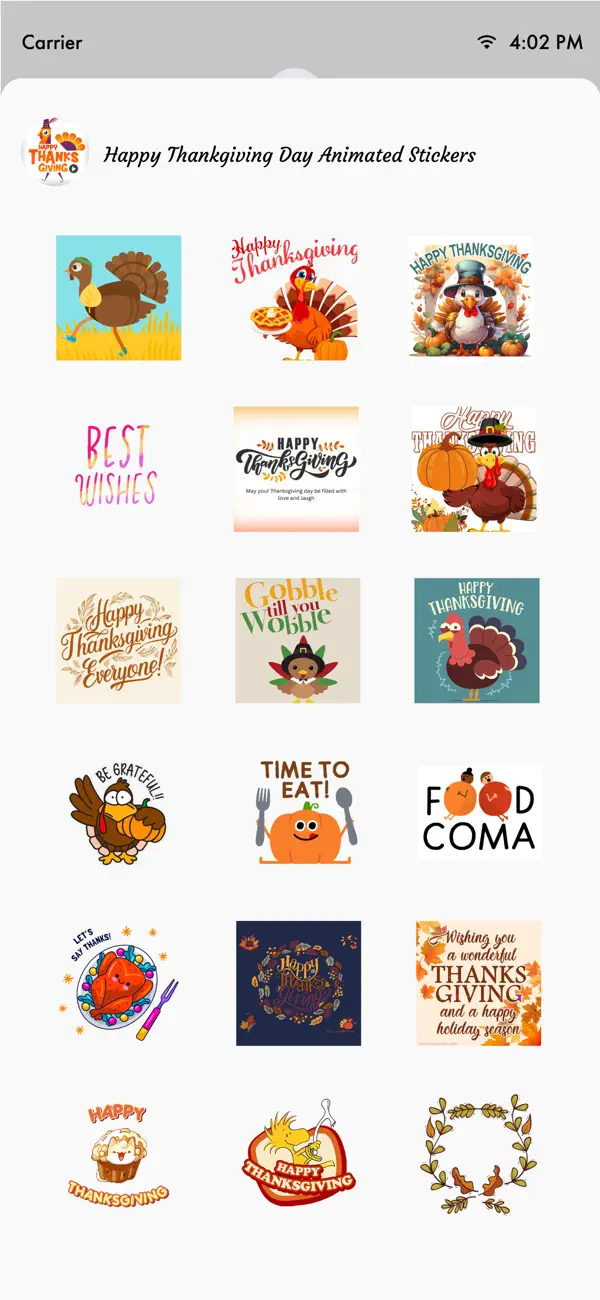 Screenshot #3 pour Animated Thanksgiving Day!