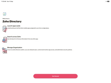Zoho Directory iPad screenshot