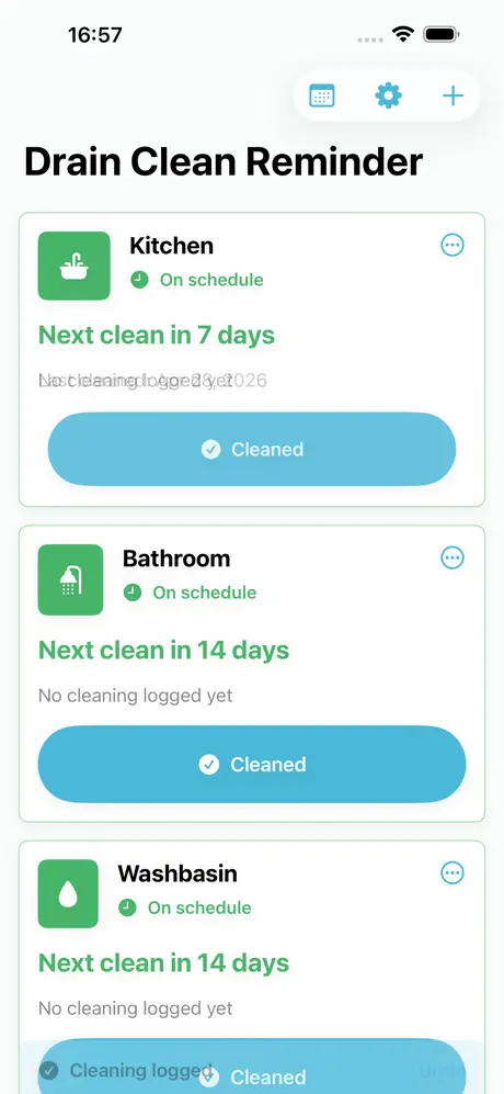 Drain Clean Reminder screenshot 2