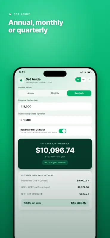 Set Aside: Freelancer Tax QC screenshot 3 of 5
