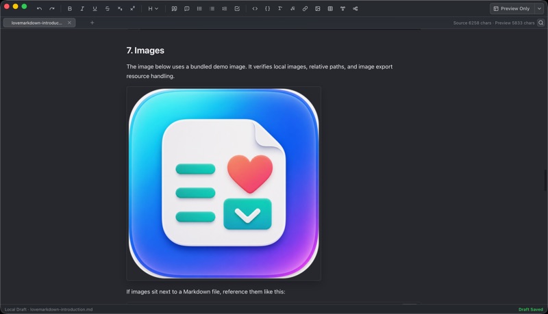 LoveMarkDown screenshot