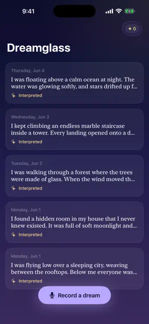 Dreamglass: AI Dream Journal screenshot 1