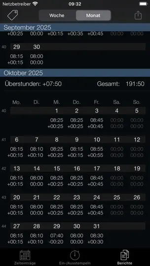 Screenshot von Wochen-Timer (Week Timer) auf dem iPhone 4