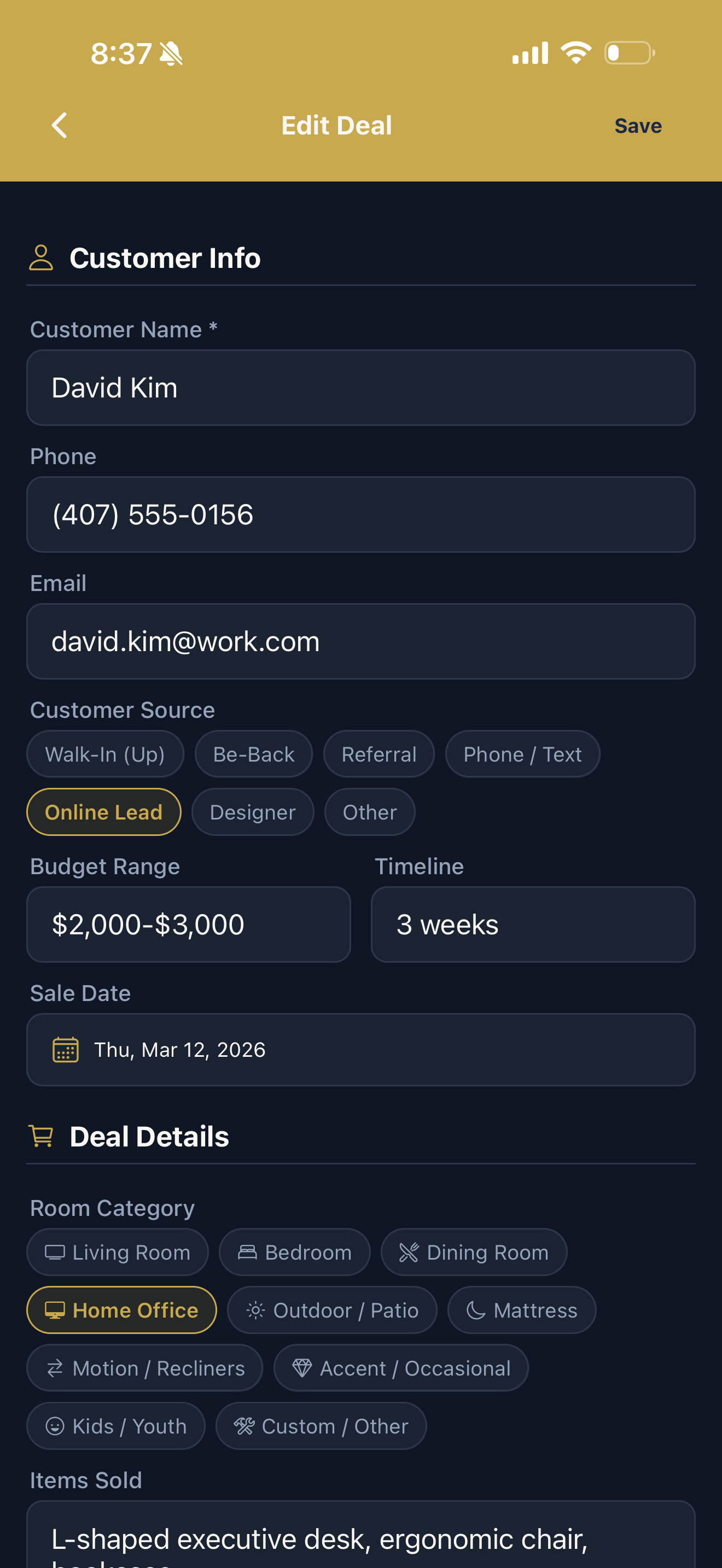 Furniture Sales Tracker Pro screenshot 2