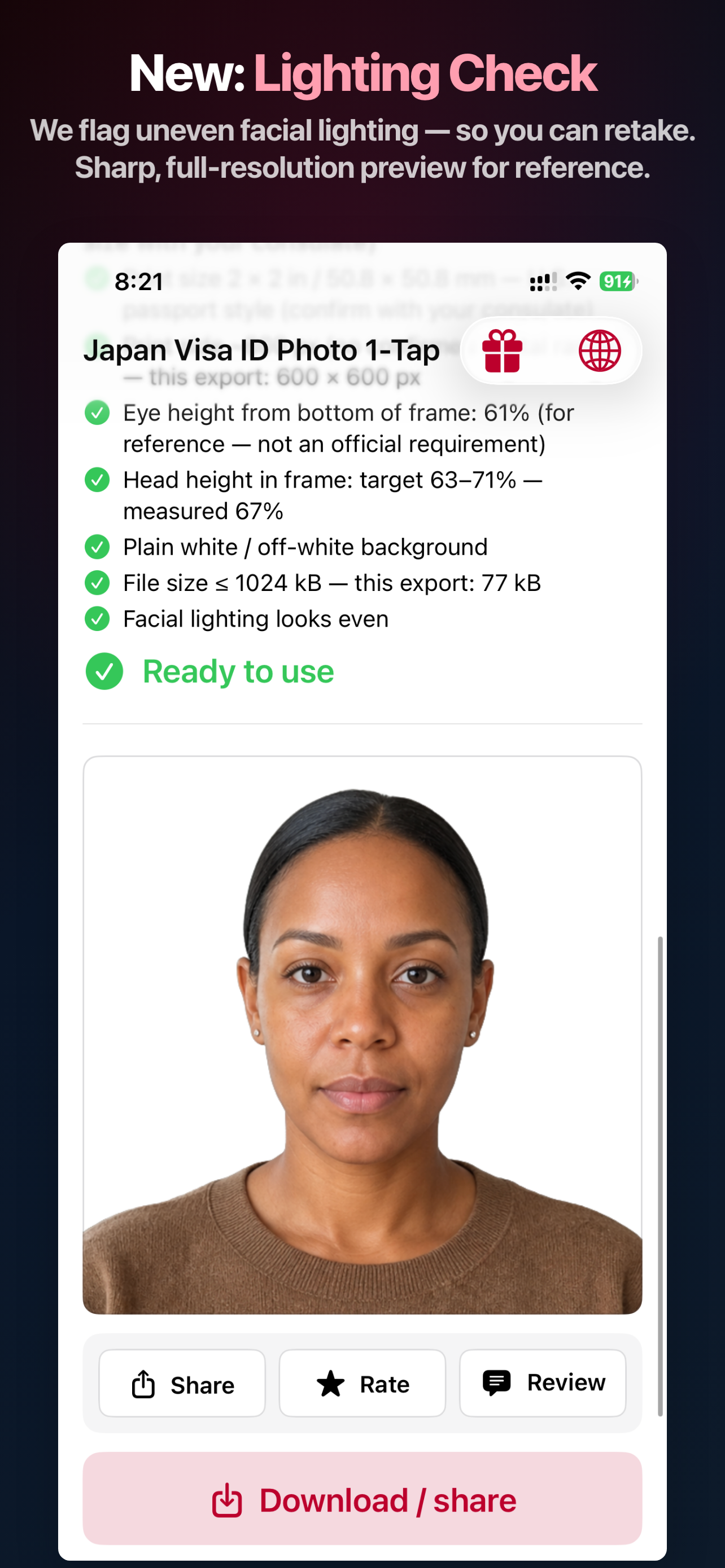 Japan Visa ID Photo 1-Tap screenshot 5