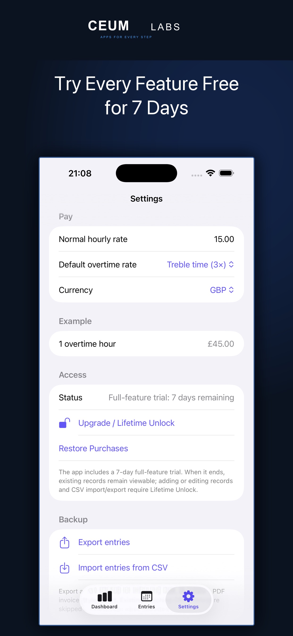Screenshot 6 of Overtime Tracker: Hours