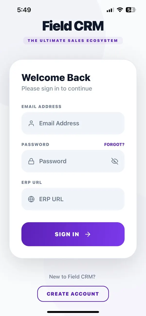 Screenshot #1 pour Field CRM App