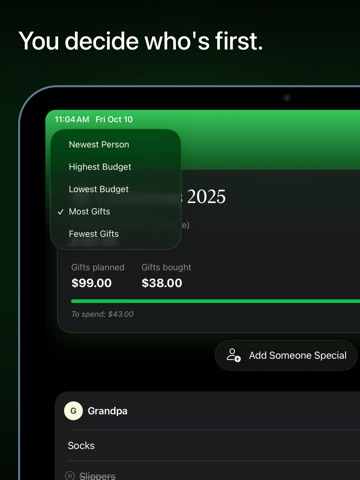 Giftmas: Gift & Budget Tracker iPad screenshot