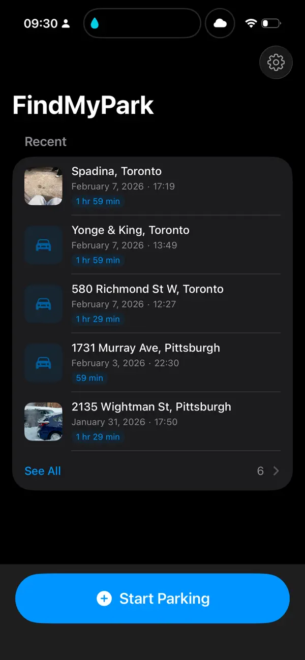 Screenshot #1 pour FindMyPark - Find My Car
