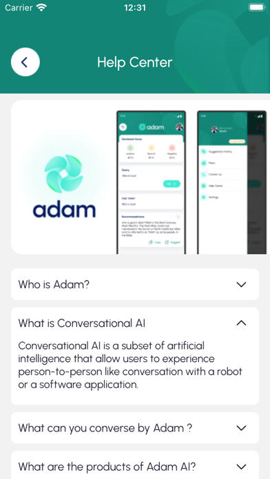 Adam AI Assistant Screenshot
