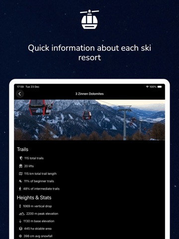 Ski Snow Planner iPad screenshot