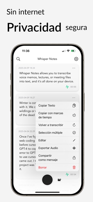 Whisper Notes Voz a Texto en App Store