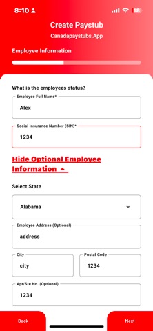 Canada Paystubs Generator screenshot