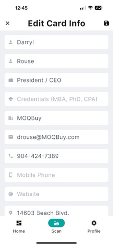 Biz Card Maverick iPhone screenshot