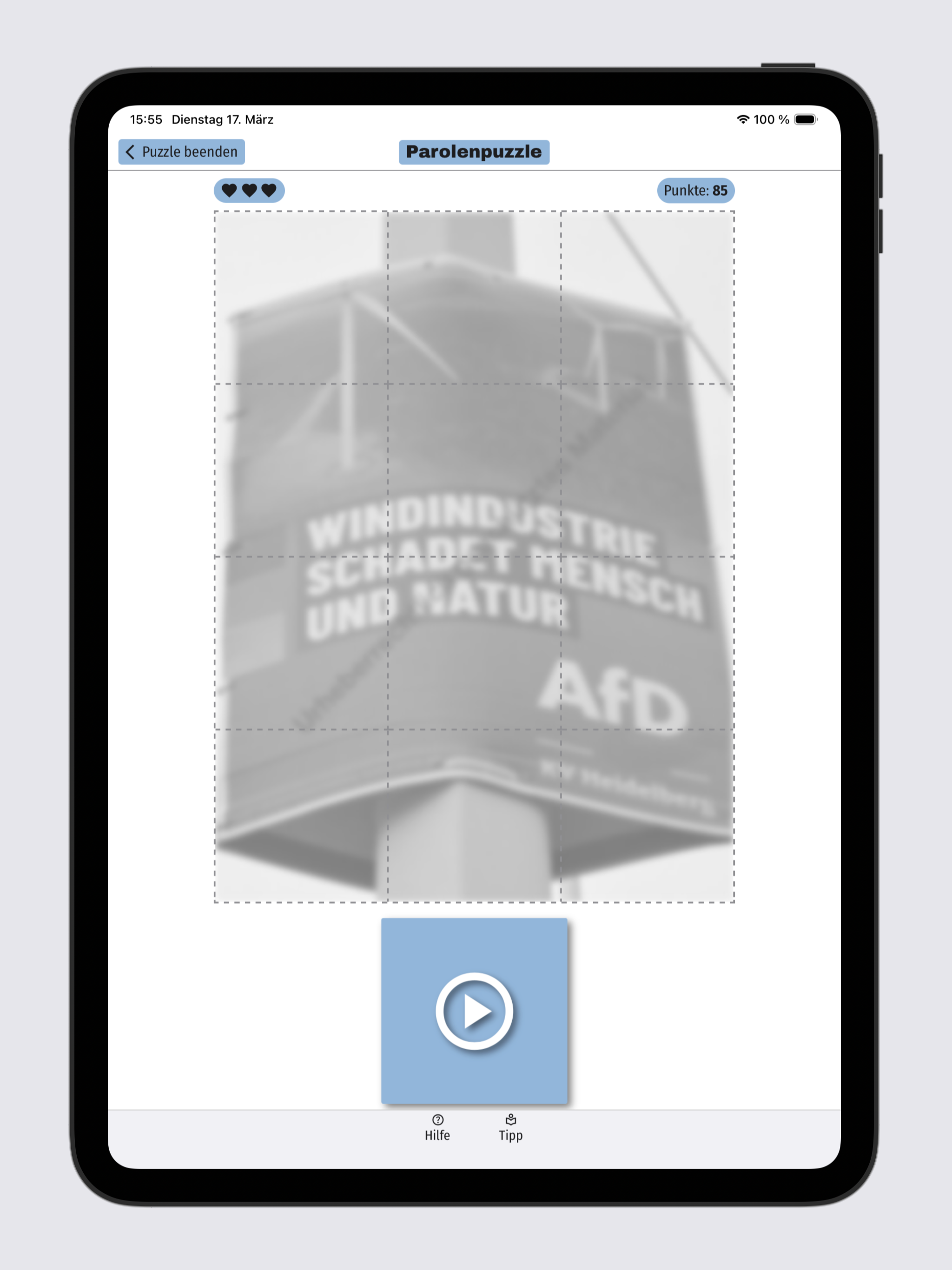 Parteiparolen Quiz & Puzzle