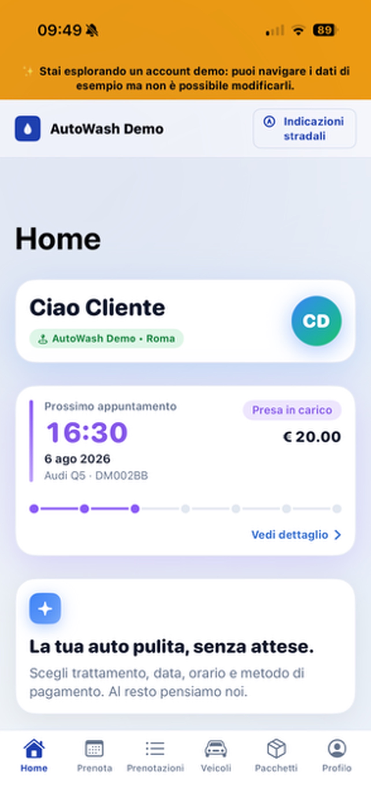 Screenshot 1 of Car Wash Booking Service
