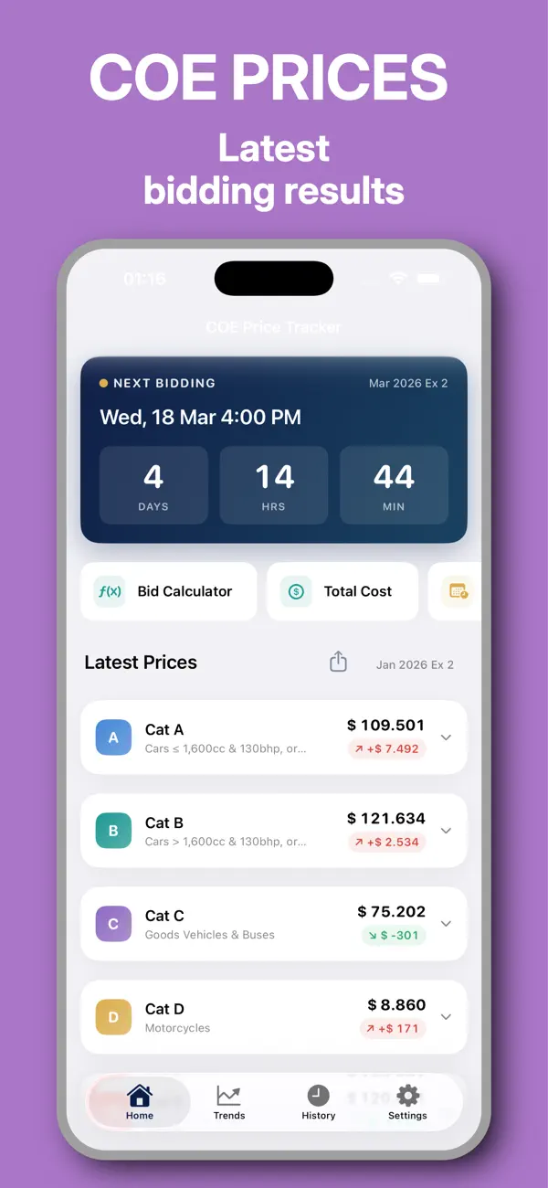 Screenshot #2 pour COE Price SG