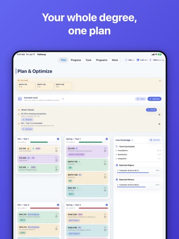Pathway Degree Planner iPad screenshot