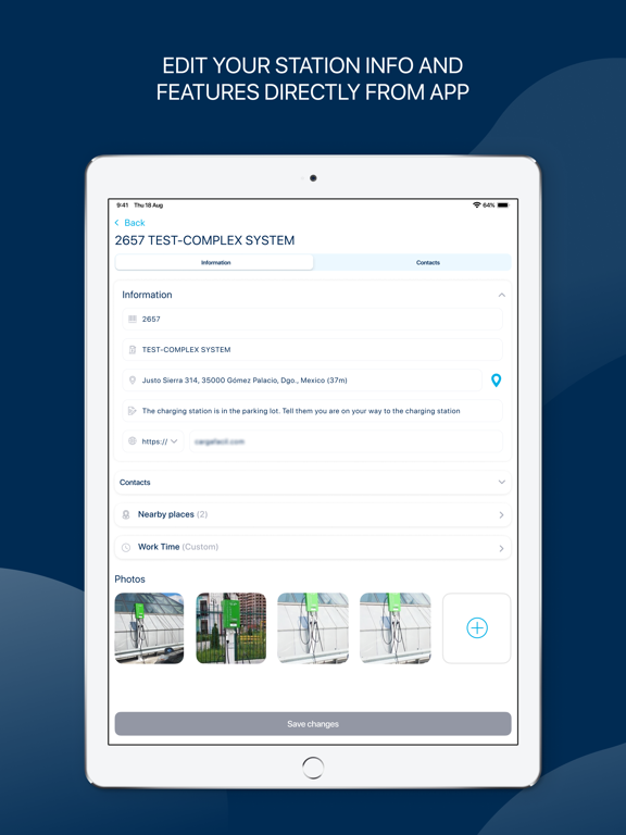 CargaFacilEV iPad screenshot 8 - Navigation app