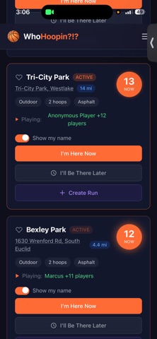 WhoHoopin?!? iPhone screenshot