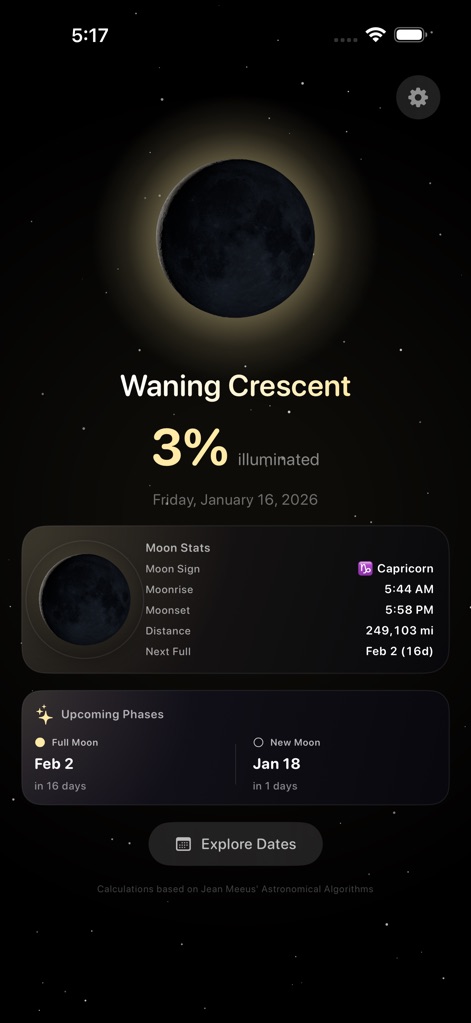 Moon Phases - Lunar Tracker - Weather App | MWM