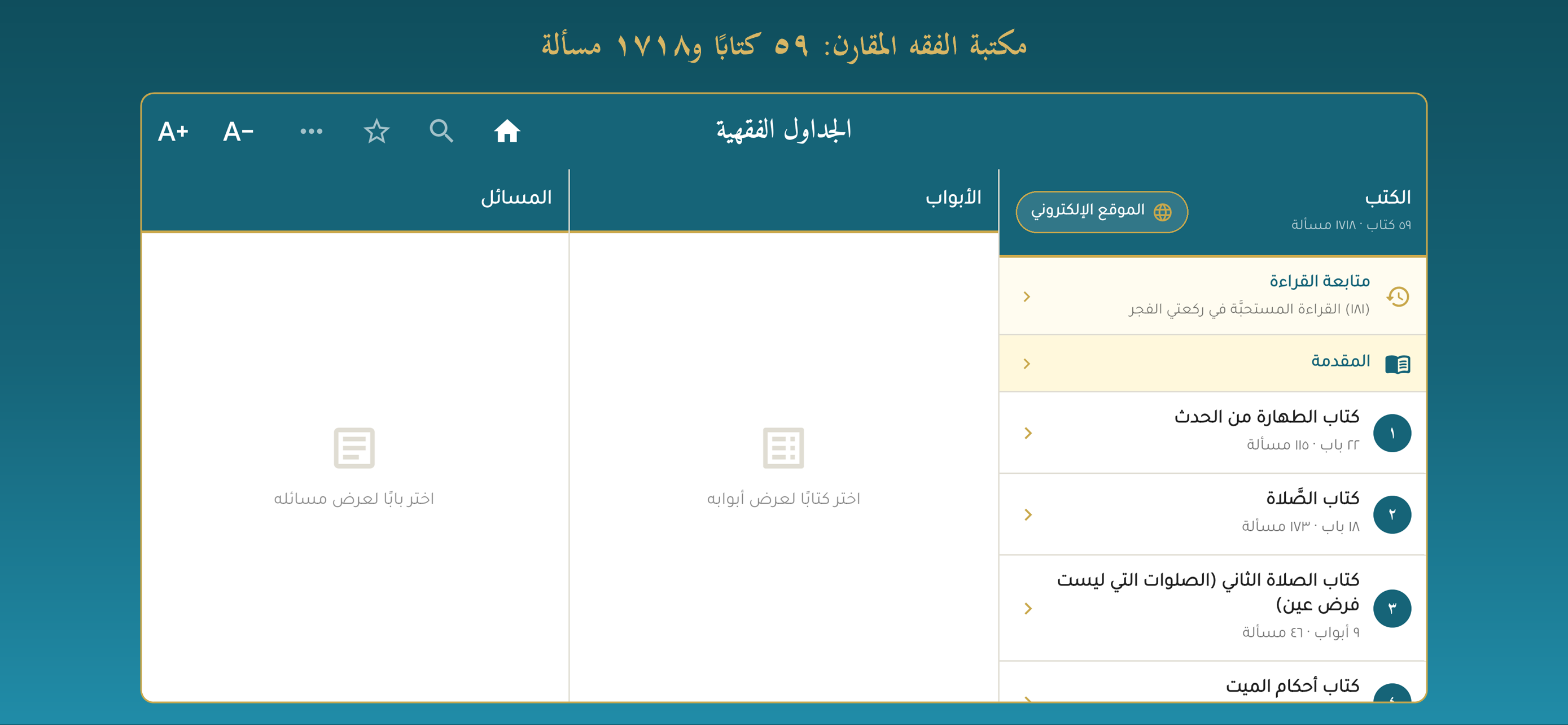 الجداول الفقهية