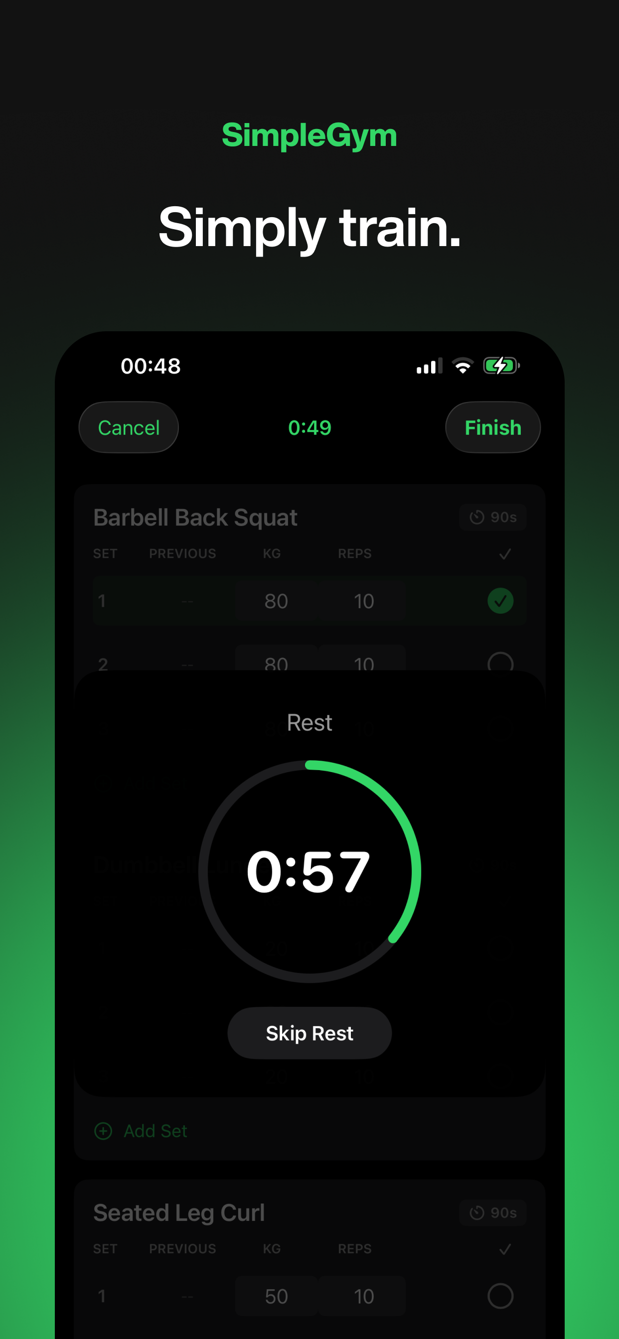 SimpleGym - Log your workouts