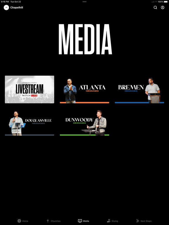 Chapelhill Church App iPad screenshot 3 - Lifestyle app