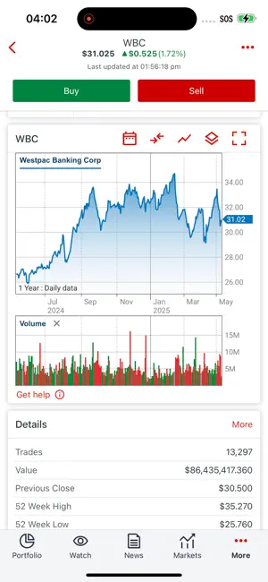 Westpac Share Trading screenshot 2