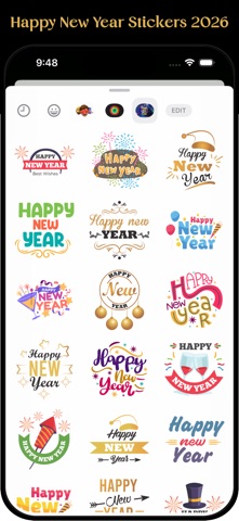Happy New Year Stickers 2026! iPhone screenshot