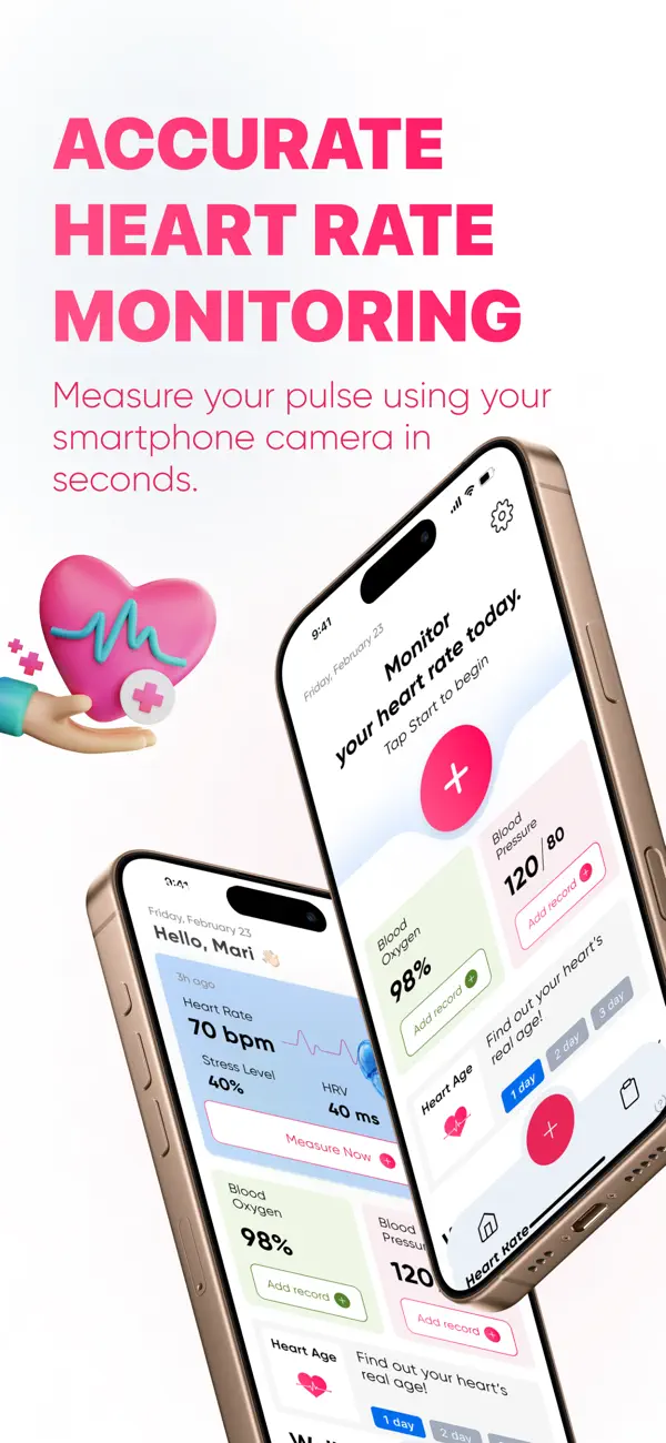Screenshot #2 pour Heart Rate Monitor - Pulse