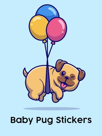 Baby Pug Stickers iPad screenshot