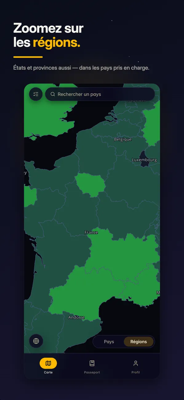Screenshot #3 pour been — carte des pays visités