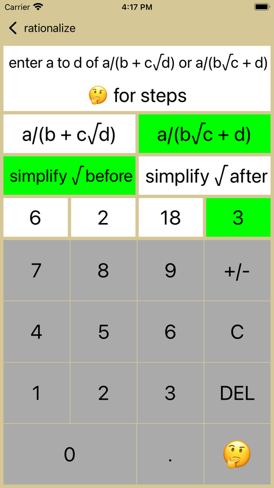 #6. Eliminate Denominator Radicals (iOS) 由: Walter Kissach