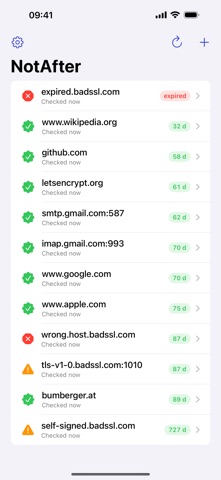 NotAfter: TLS Monitor screenshot 1