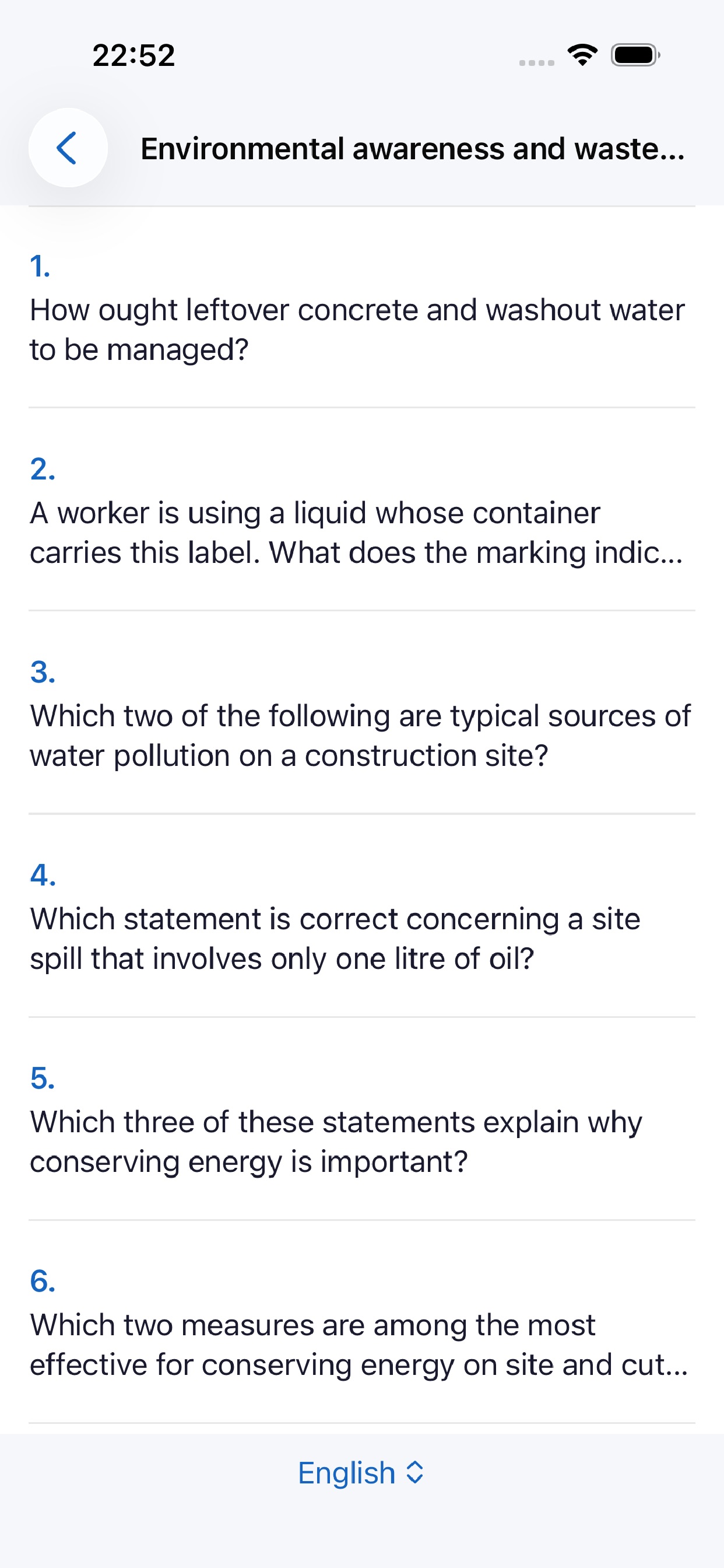 Screenshot 4 of HS&E Construction Test Prep